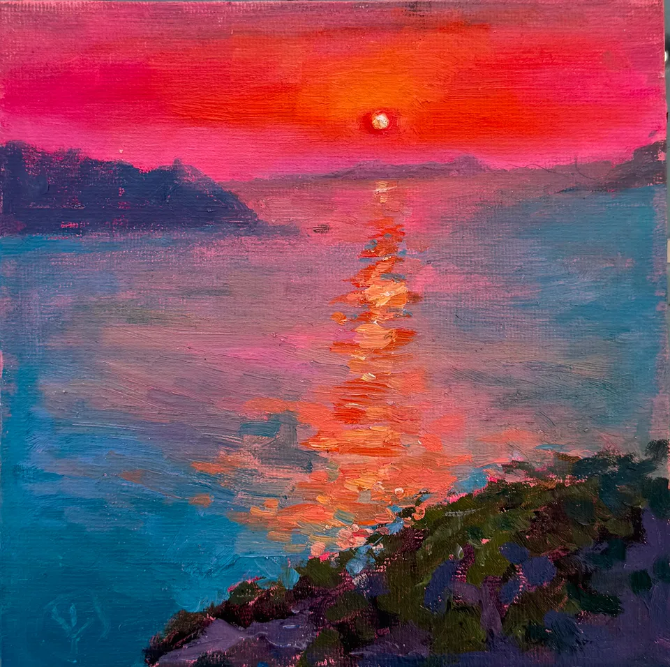 Big rock beach, Kas 2024 oil on panel