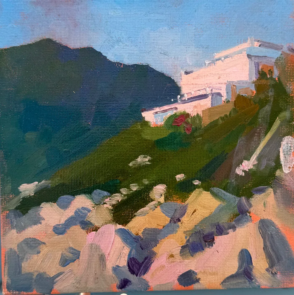 peninsula Villa 2023 oil on panel