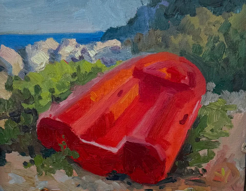 Boat in Uzum 2026 oil on panel